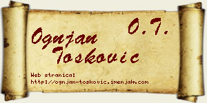 Ognjan Tošković vizit kartica
